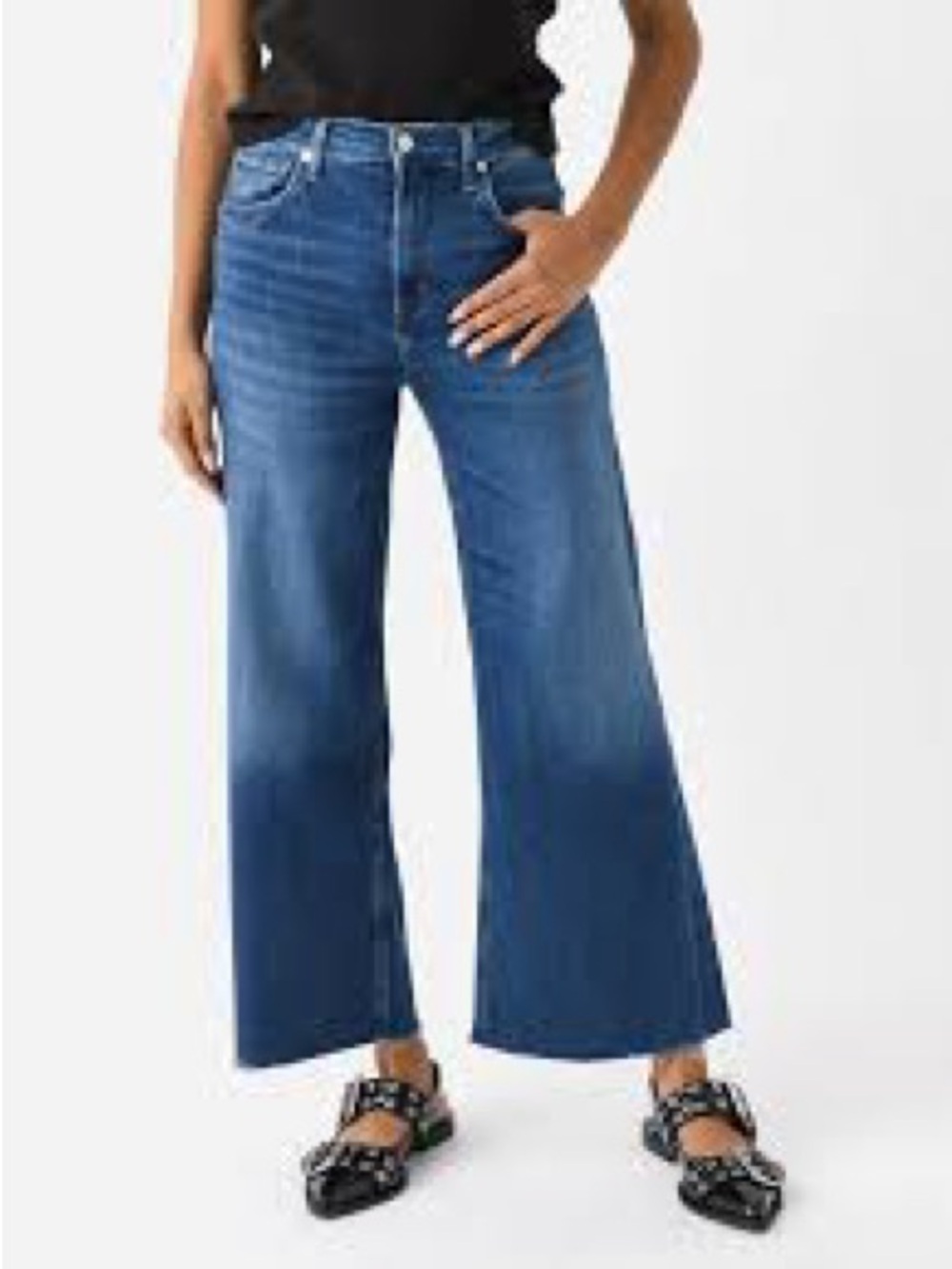 7FAM Lyra Wide Leg Jeans Raw Hem Sz 29
